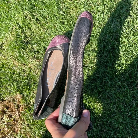 Toms One for One Genuine Leather Color-block Ballet Flats Size 7 - Picture 11 of 12